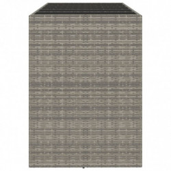 Bartisch mit Glasplatte Grau 185x80x110 cm Poly Rattan