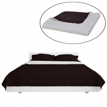Zweiseitige Steppdecke Bettüberwurf Tagesdecke Beige/Braun 220x240cm