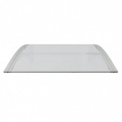 Türvordach Grau und Transparent 80x80 cm Polycarbonat