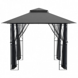 Pavillon mit Seitenwänden Anthrazit 300x300x270 cm Stahl