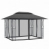 Pavillon mit Seitenwänden Anthrazit 400x300x270 cm Stahl