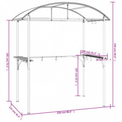 Grillpavillon mit Seitenregalen Anthrazit 220x115x230 cm Stahl