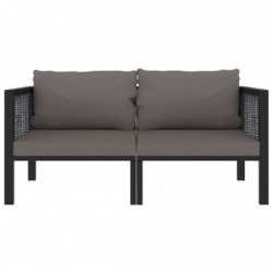 2-Sitzer-Sofa Arwen mit Auflage Anthrazit Poly Rattan