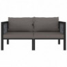 2-Sitzer-Sofa Arwen mit Auflage Anthrazit Poly Rattan