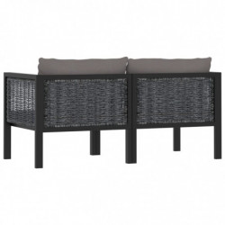 2-Sitzer-Sofa Arwen mit Auflage Anthrazit Poly Rattan