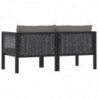 2-Sitzer-Sofa Arwen mit Auflage Anthrazit Poly Rattan