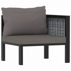 2-Sitzer-Sofa Arwen mit Auflage Anthrazit Poly Rattan