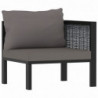 2-Sitzer-Sofa Arwen mit Auflage Anthrazit Poly Rattan