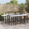 11-tlg. Gartenbar-Set mit Kissen Schwarz Poly Rattan