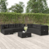 7-tlg. Garten-Lounge-Set mit Kissen Schwarz Poly Rattan