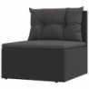 7-tlg. Garten-Lounge-Set mit Kissen Schwarz Poly Rattan