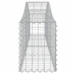 Gabionen mit Hochbogen 20 Stk. 200x30x40/60 cm Verzinktes Eisen