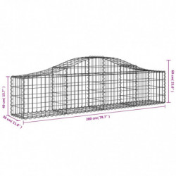 Gabionen mit Hochbogen 20 Stk. 200x30x40/60 cm Verzinktes Eisen