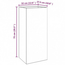 Pflanzkübel Grau 32x27,5x75 cm Cortenstahl