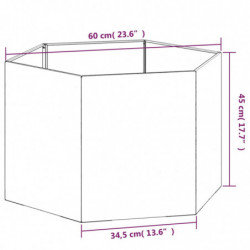 Pflanzkübel Grau 60x60x45 cm Cortenstahl