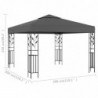 Pavillon Wendula 3×3 m Anthrazit