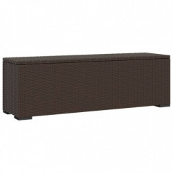 Hockerbank mit Sitzkissen Braun 110x30x40 cm Poly Rattan