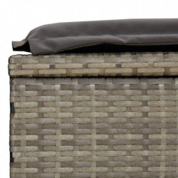 Sonnenliegen 2 Stk. Grau 201x55x20 cm Poly Rattan