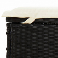 Sonnenliegen 2 Stk. Schwarz 201x55x20 cm Poly Rattan