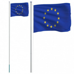Europaflagge mit Mast 6,23 m Aluminium