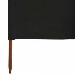 6-teiliges Windschutzgewebe 800 x 160 cm Schwarz