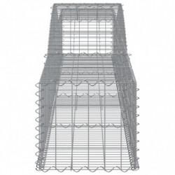 Gabionen mit Hochbogen 7 Stk. 400x50x40/60cm Verzinktes Eisen