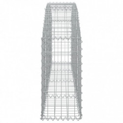Gabione mit Hochbogen 200x30x60/80 cm Verzinktes Eisen