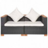 Gartensofa Umeko Poly Rattan Schwarz