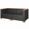 Gartensofa Umeko Poly Rattan Schwarz