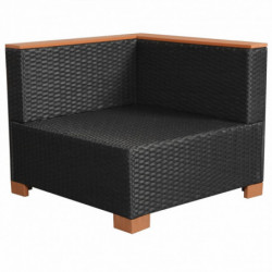 Gartensofa Umeko Poly Rattan Schwarz