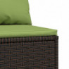 Garten-Mittelsofa mit Kissen Braun Poly Rattan