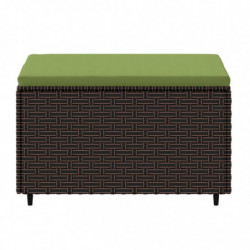 Gartenhocker mit Kissen Braun Poly Rattan