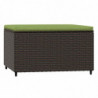 Gartenhocker mit Kissen Braun Poly Rattan