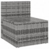 Garten-Mittelsofas mit Kissen 2 Stk. Grau Poly Rattan