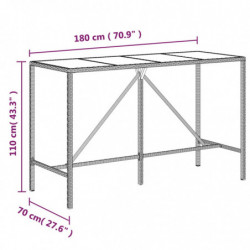 9-tlg. Gartenbar-Set Grau Poly Rattan & Massivholz Akazie