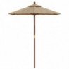 Sonnenschirm mit Holzmast Taupe 196x231 cm