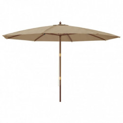 Sonnenschirm mit Holzmast Taupe 400x273 cm