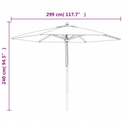 Sonnenschirm mit Holzmast Sandfarben 299x240 cm