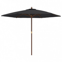 Sonnenschirm mit Holzmast Schwarz 299x240 cm