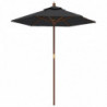 Sonnenschirm mit Holzmast Schwarz 196x231 cm