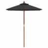 Sonnenschirm mit Holzmast Schwarz 196x231 cm