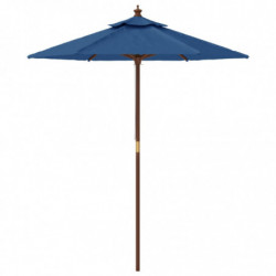 Sonnenschirm mit Holzmast Azurblau 196x231 cm