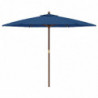 Sonnenschirm mit Holzmast Azurblau 299x240 cm
