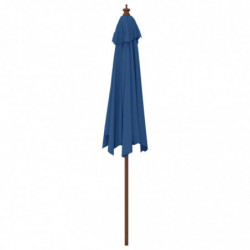 Sonnenschirm mit Holzmast Azurblau 299x240 cm