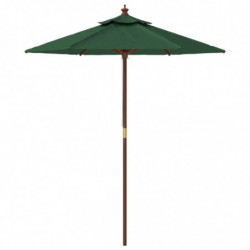Sonnenschirm mit Holzmast Grün 196x231 cm