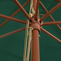 Sonnenschirm mit Holzmast Grün 400x273 cm