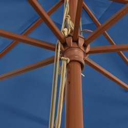 Sonnenschirm mit Holzmast Azurblau 400x273 cm
