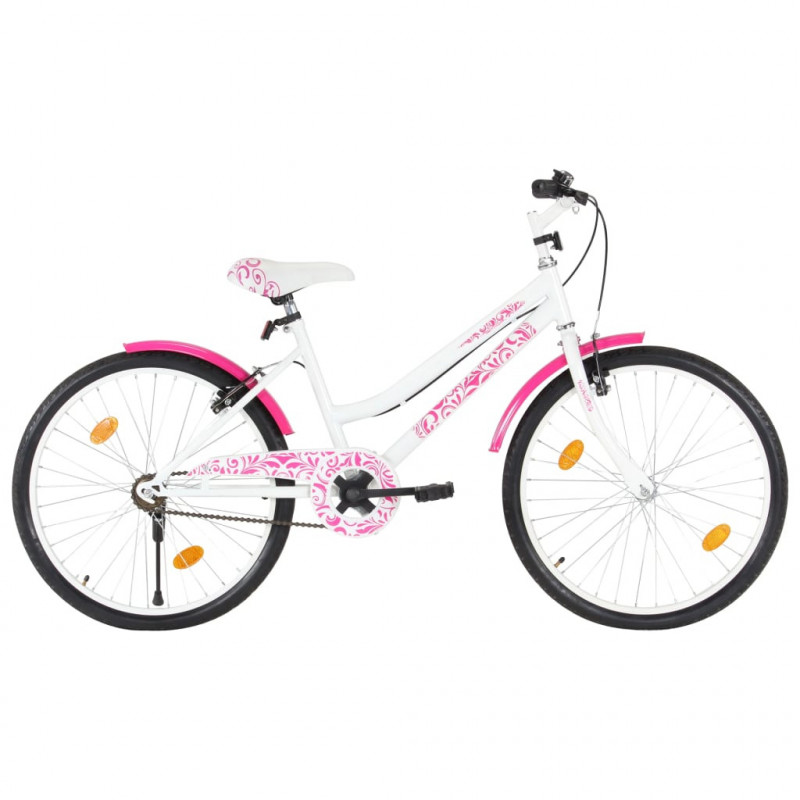 Kinderfahrrad 24 Zoll Rosa und Weiß