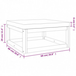 9-tlg. Garten-Lounge-Set mit Hellgrauen Kissen Massivholz