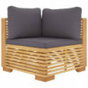 7-tlg. Garten-Lounge-Set mit Kissen Massivholz Teak